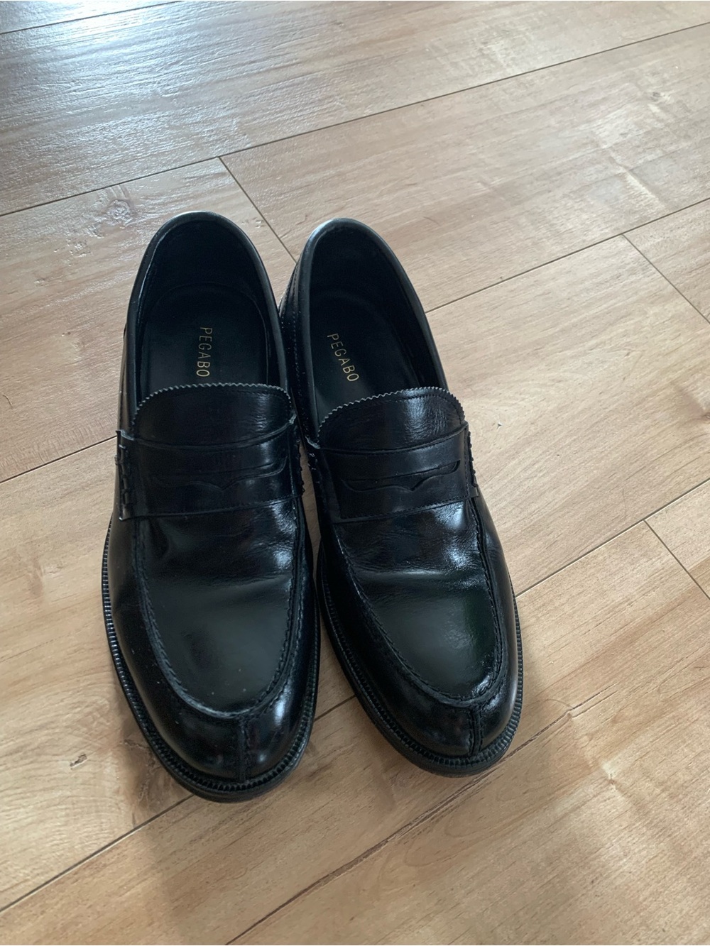 Men’s Black Leather Penny Loafers by Peca&Bo